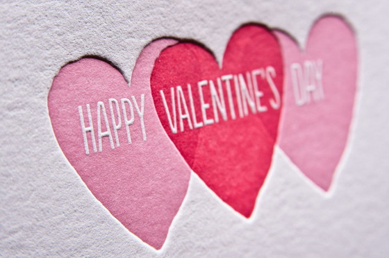 Valentine`s Day letterpress stationery 2